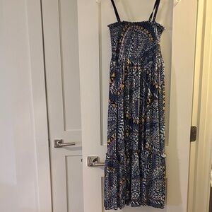 Casual Blue Patterned Women's Dress